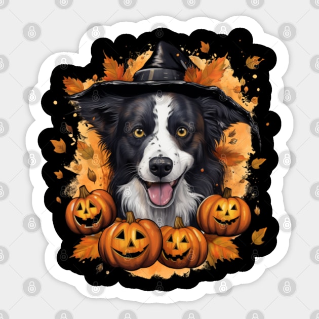 Border Collie Halloween Sticker by NatashaCuteShop